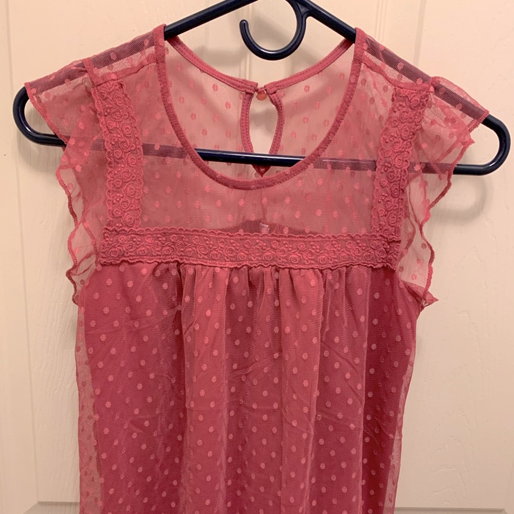COPY - Rose/Pink Baby Doll Shear with polka dots shirt!